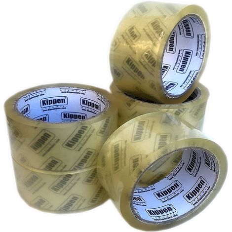 kippen 9004TM - Confezione da 6 Rotoli di Nastro Adesivo Trasparente per Imballaggi. Misura: 50mt x 48mm.