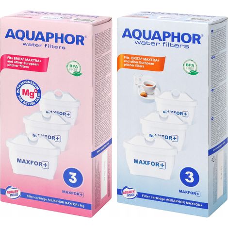 Cartuchos de filtro Aquaphor Maxfor+ (3 unidades) y Maxfor+ Mg (3 unidades). (1/5)