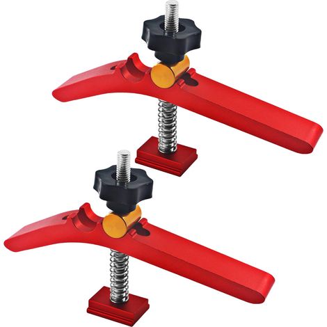 Rail à T Nut: 2 Pièces Alliage D'aluminium Robuste, Serre-Joints à Rainure en T et Positionnement, Pour le Travail du Bois et du Métal (Rouge)