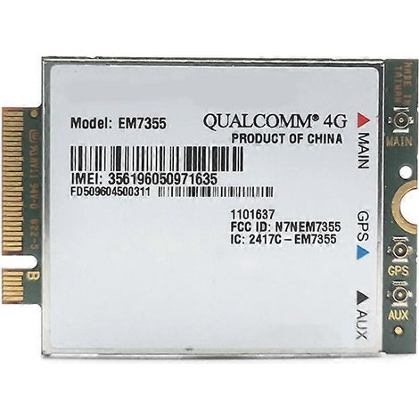 Carte WWAN 4G EM7355 Gobi5000 pour PC Portable, Module M.2 NGFF avec Support HSPA+ et WCDMA (1/5)