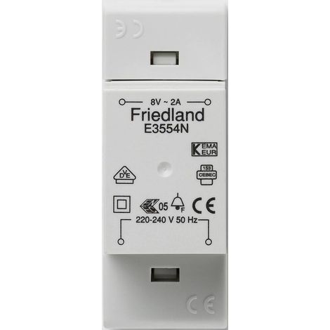 Honeywell E3554N Transformador para timbre gris 8 V CA