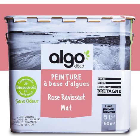 Peinture écologique Algo - Mat - Rose ravissant - 5L (1/5)