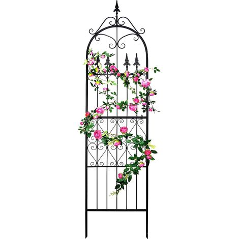 Treillis de Jardin 220 cm X 55 cm pour Plantes Grimpantes en Fil de Fer Métallique Support pour Plantes Grimpantes d'Extérieur (1/5)