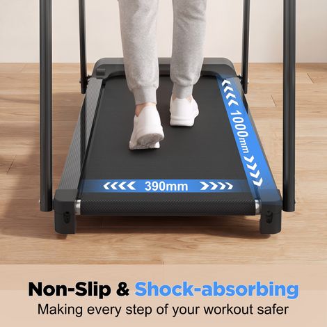 Tapis roulant électrique pliable avec 2 inclinaisons ajustables – équipement de sport maison pour personnes âgées, support jusqu'à 120 kg, suivi via appli fitness à domicile. (1/5)