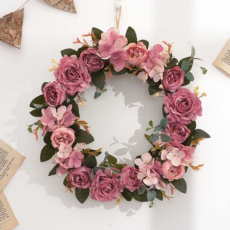 Guirlande - Hydrangea - Pivoine - Décoration Porte Mur Fenêtre - Intérieur Extérieur - 1 Pièce (1/3)