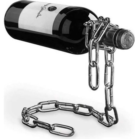 Chaîne Porte-Bouteille Magique - Compatible avec Bouteilles de Vin et Bouteilles en Verre - Porte-Bouteille en Métal - Objet Décoration Fête Imitation Chaine (1/5)