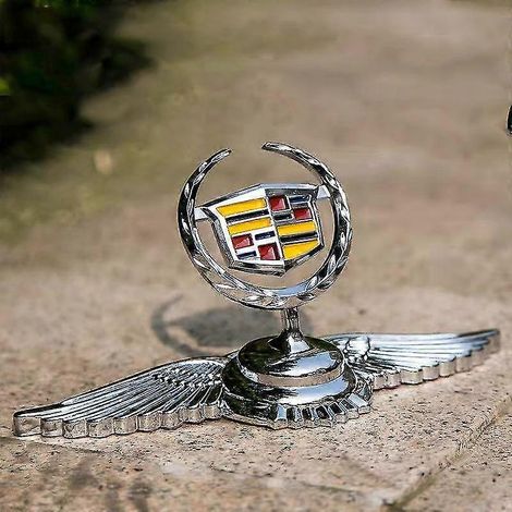 Logo 3D pour voiture, garniture de capot avant, emblème chromé d'aigle, compatible avec les ailes argentées Cadillac (1/5)