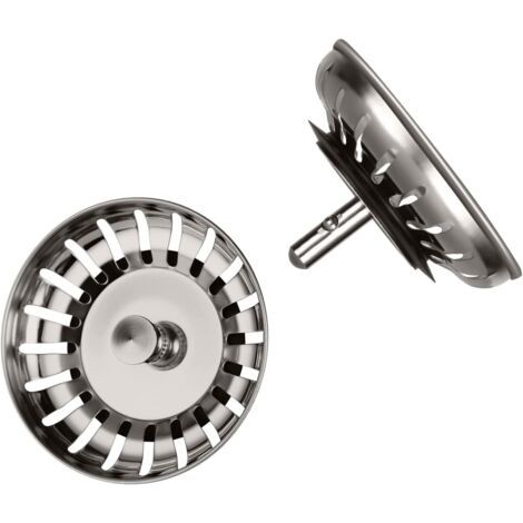 Filtre évier Cuisine 80mm, 2PCS Bouchon Evier Cuisine avec 2 Drain Hair Catcher, Filtre à évier Universel en Acier Inoxydable 304 épaissi pour Cuisine, Bouchon Evier, Crépine Cuisine (1/5)