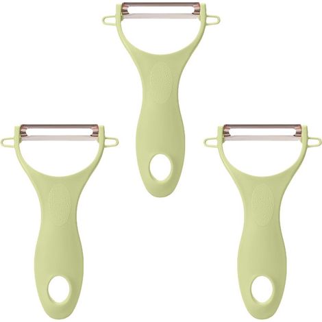 Gemüseschäler – 3-in-1-Edelstahlmesser zum Schälen von Kartoffeln, Karotten und Zucchini – Julienne-Schäler, Hobel und Reibe – 3er-Set (1/5)