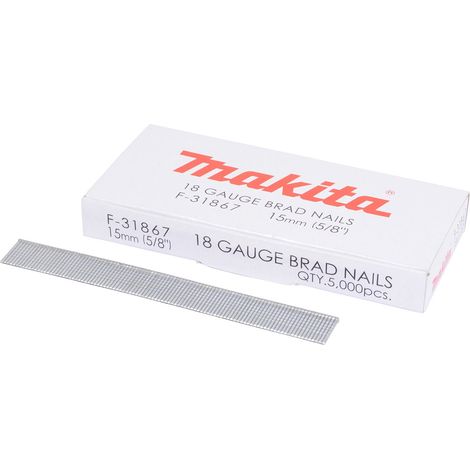Makita stauch de uñas 15 mm para batería de clavadora dbn500, 1 pieza, F de 31867