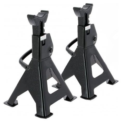JOMAFA JUEGO CABALLETES/BORRIQUETAS GATOS ESTABILIZADORES DE ACERO 3 toneladas (2 unidades = 6 toneladas), 2 unidades Gatos para apoyar el vehiculo