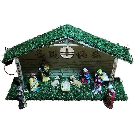 Crèche de Noël décorative de collection, sculpture de scène de la Nativité (1/4)