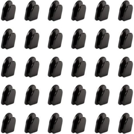 Lot de 30 Crochets Adhésifs Noirs Invisibles - Crochets Muraux Autocollants pour Serviettes, Vêtements, Clés de Voiture - Idéal pour Salle de Bain, Cuisine, Chambre, Garage- Crezuo (1/4)