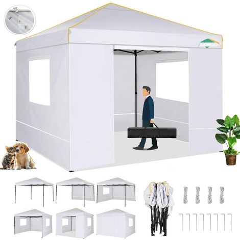 Faltpavillon 3x3m wasserdicht mit 4 Seitenteilen und Fenstern (1/5)