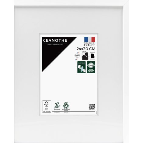 Cadre Photo Blanc 24x30 cm et 30x24 cm - Convient au A4 – Baguette fine et minimaliste - Cadre Photo Wild en Résine recyclée, Fabriqué en France - Verre acrylique Incassable (1/5)