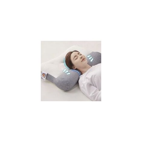 Oreiller de soutien cervical, oreiller ergonomique pour l'apnée du sommeil, oreiller orthopédique pour sommeil profond et apnée du sommeil (gris)