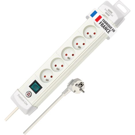 Bloc multiprise 6 Prises, 3m H05VV-F, Blanc (1/5)