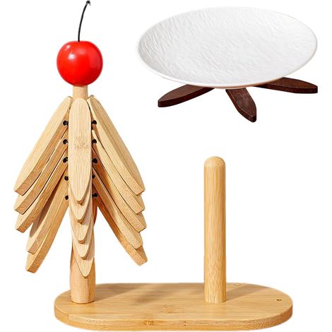 Dessous de plat en bois, forme arbre, isolant thermique (1/5)