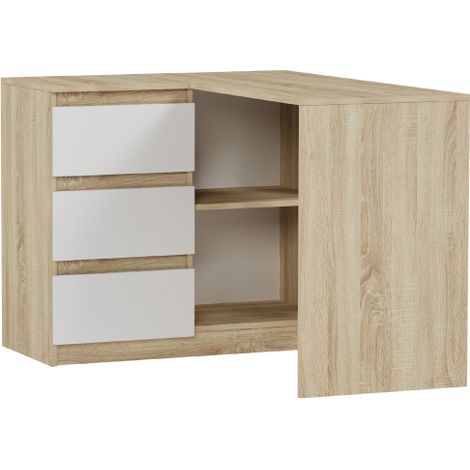 Eckschreibtisch links mit Schubladen Sonoma Mix 112 x 87 cm Modern N4L