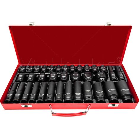 35 Douilles à choc 1/2 pouce, acier chrome vanadium, finition noire, 8mm-32mm, pour mécanique auto (1/5)