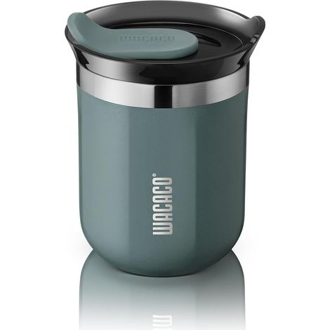 Mug Isotherme Café, Mug de Voyage en Acier Inoxydable à Double Paroi avec Couvercle à Boire, 6 fl oz (180ml), Bleu (1/5)
