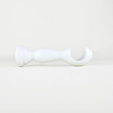 TENDAGGIMANIA Staffe per Tende 1 COPPIA - Per Bastoni per tende in Legno ∅ 35 MM - Staffe con piastrina di fissaggio, viti e tasselli- 100% Legno Made in Italy - Colore: BIANCO -LUNGHEZZA 15 CM (1/5)