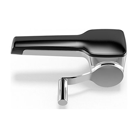 WMF “Kitchen classics” - Grattugia per formaggio 20 x 14 x 8 cm, con grattugia a tamburo, in acciaio INOX Cromargan, anche per mancini, colore: nero (1/3)