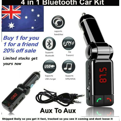BC06 Auto-Bluetooth-MP3-Player mit Ladegerät und FM-Transmitter – Schwarz (1/3)
