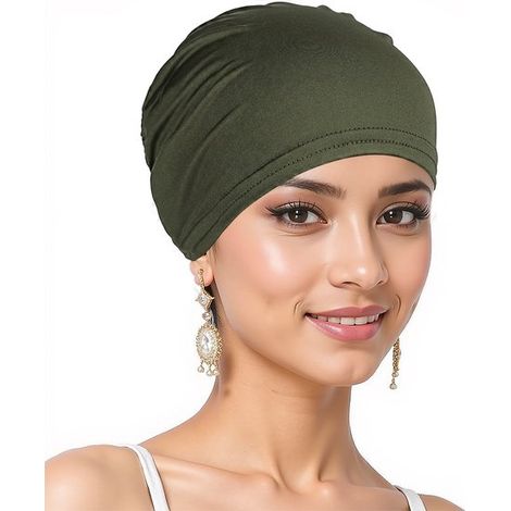 Chapeau pour femme, antidérapant, foulard doux, élastique, respirant, plissé, toutes saisons, bleu roi (1/5)
