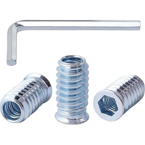 20 Pièces Insert Fileté Bois M8x13mm, Douille Filetée Visser Écrous à Bois Manchons a Visse Vis Tête, Inserts D'écrou pour Meubles (1/5)
