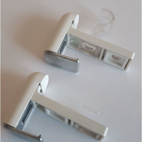 Lot de 2 supports de serrage pour barres de vitrage, barres de bistrot, tringle à vitre, fixation sans perçage, tringles à rideaux en PVC, plastique et aluminium (1/5)