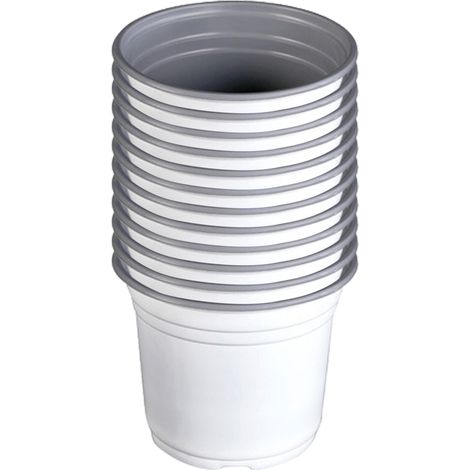 Juego de 12 macetas blancas de PP reciclado, con ventilación y drenaje. (1/5)