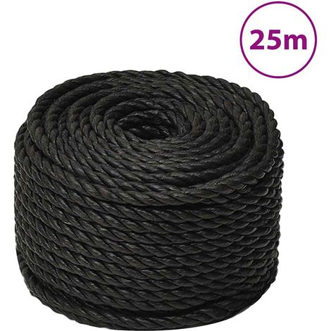 vidaXL Cuerda de trabajo polipropileno negro 14 mm 25 m (1/5)
