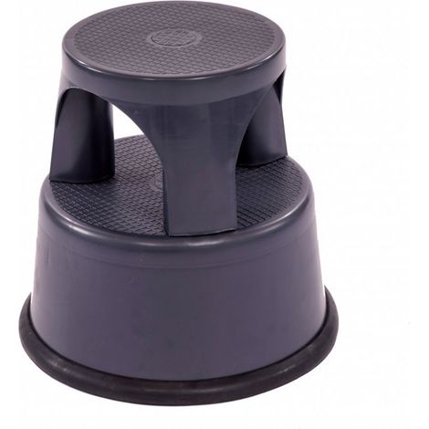 Oypla Heavy Duty Grey Plastic Rolling Kick Step Stool Non Slip (1/5)