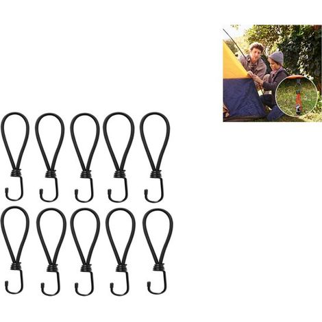 Corde elastiche corte con ganci, cinghie di tensione, cinghie elastiche di tensione per tende, corde elastiche corte per uso esterno e campeggio, corde elastiche (1/5)