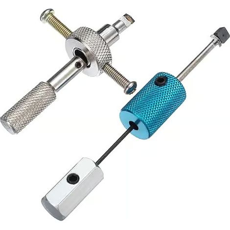 Ensemble de 2 outils de serrurier en métal résistant à la corrosion, robustes et adaptés aux serrures à disque. Clé à percussion pour serrurier. (1/5)