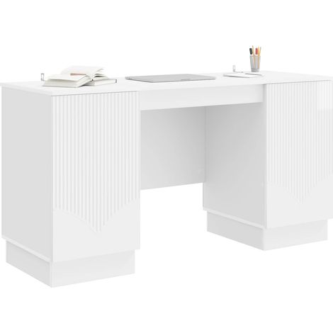 Maison Exclusive - Schreibtisch Hochglanz Weiß 142,5 x 50 x 75 cm