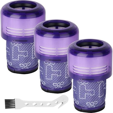 3 filtres de rechange pour aspirateurs Dyson V12 Detect Slim Absolute, filtres de rechange pour bloc moteur Dyson V12 Slim, accessoires et pièces détachées complets (référence 971517-01),1 brosse (1/5)