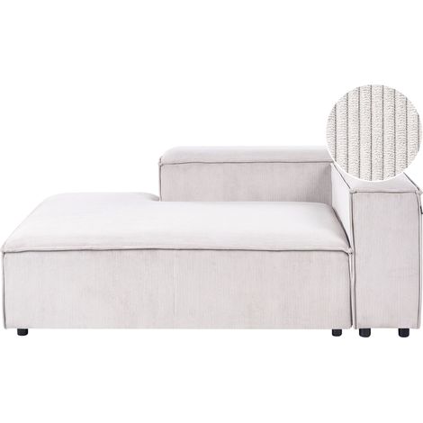 Chaise Lounge ARDAL Corduroy Off-White Right Hand (1/5)