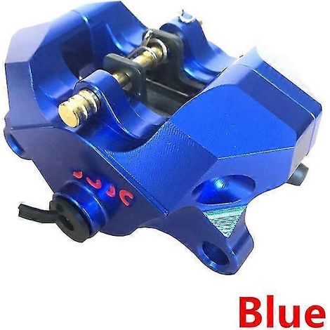 Étrier de frein arrière chromé/dur à l'oxygène pour motos, avec plaquettes, fixation 84 mm, compatible Ducati, Honda, Yamaha et Kawasaki (bleu). (1/5)