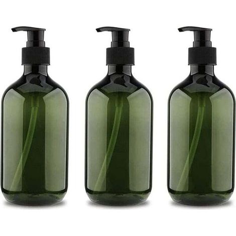 Filiyano-Flacons à pompe de 500 ml (lot de 3), flacons de shampoing, distributeurs de liquide rechargeables, flacons à pompe rechargeables vides (1/4)