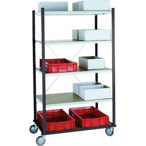 PROVOST - Chariot à étages réglables Prospace en acier gris - 5 niveaux ajustables