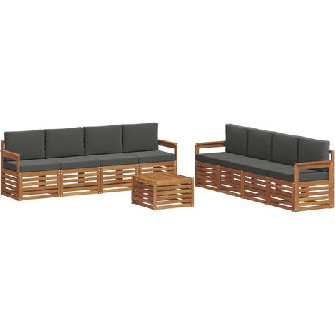 Outdoor-Sofagarnitur 9 stk. Natur und Anthrazit vidaXL (1/5)