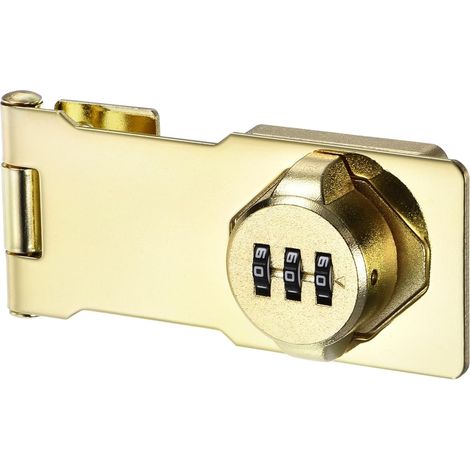 Verrou à Code Mécanique pour Porte et Placard - Serrure à Combinaison 3 Chiffres en Alliage de Zinc - Sans Clé pour Tiroir, Armoire et Portail - Doré (1/5)