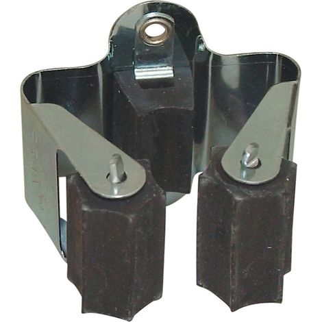 Itar – Porte-balai à visser décor nickelé – Acier – Largeur 51 mm – Hauteur 50 mm – Compatible Ø20 à 25 mm – Pour espaces de rangement (1/2)