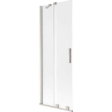 Mexen Velar mampara de ducha 2 hojas correderas 75 x 150 cm, escarchado, níquel cepillado - 896-075-000-31-97 (1/2)