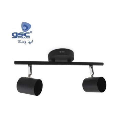 Spot de plafond 2 éléments linéaires GU10 Noir GSC 001905358