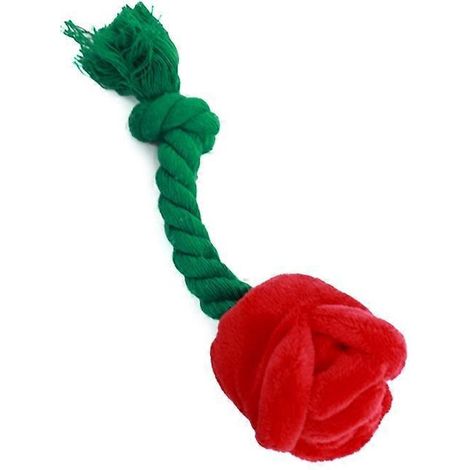 Weiches, quietschendes Plüsch-Hundespielzeug in Form einer rosa Blume, Kauspielzeug für kleine und mittelgroße Hunde, ideal zum interaktiven Spielen und Kuscheln. (1/4)