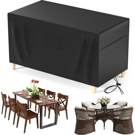 Housse de protection pour table de jardin 140x90x75 cm en Oxford 420D résistant aux intempéries (1/5)