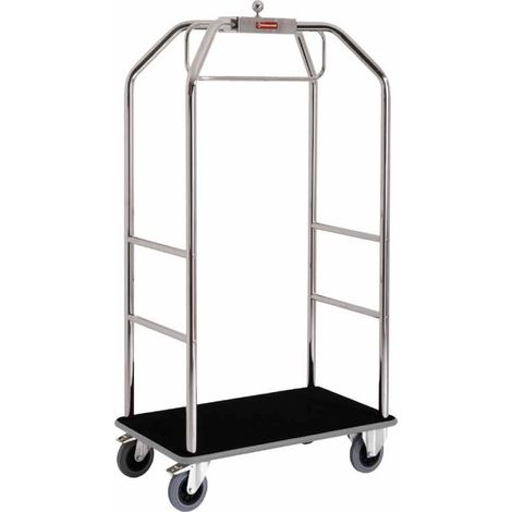 Chariot pour valises/ vestiaire chromé 2 roues frein - Diamond